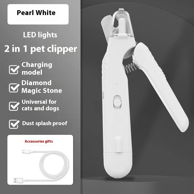 2 In 1 Pet Nail Clippers With Led Light Dog Cat Special.