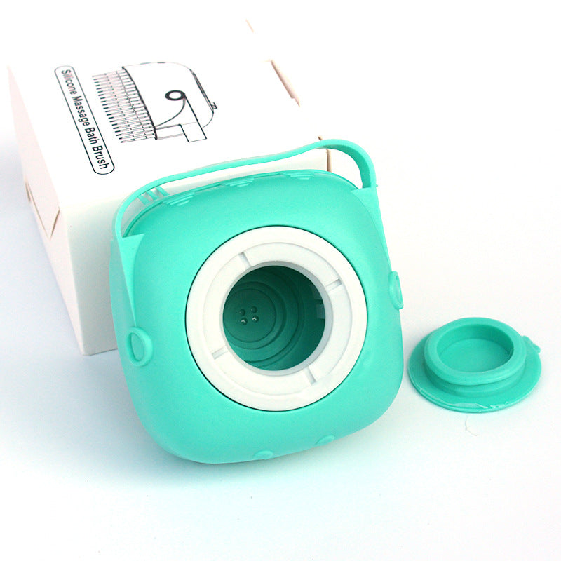 Silicone Dog Bath Massage Gloves Brush – Pet Cat Bathroom Cleaning Tool with Shampoo Dispenser