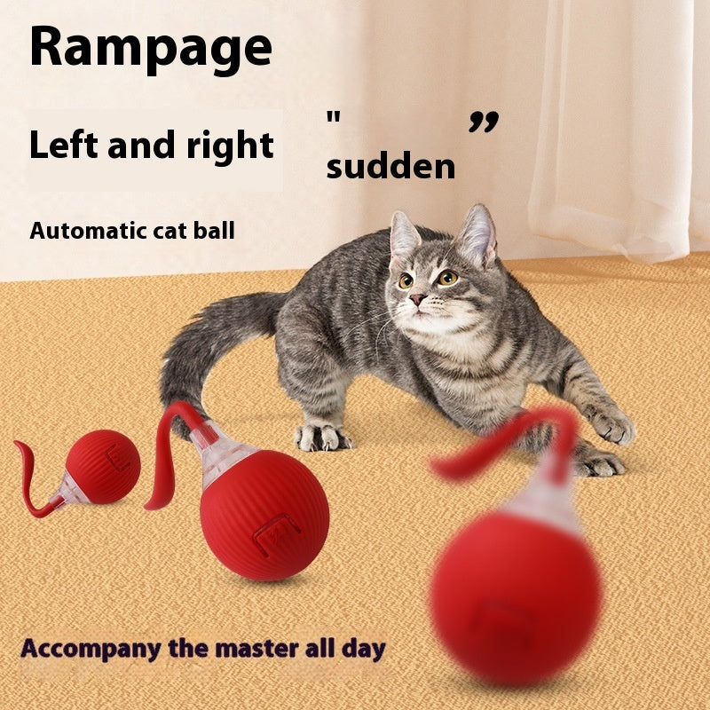 Interactive Smart Cat Toy Ball with Chirping Sound & Motion Sensor – Automatic Rolling Teaser Toy for Active Cats